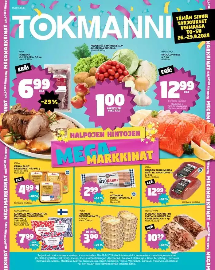 Ruokatarjoukset voimassa alkaen 26. syyskuuta - 10. lokakuuta 2024 - Tarjouslehti sivu 1