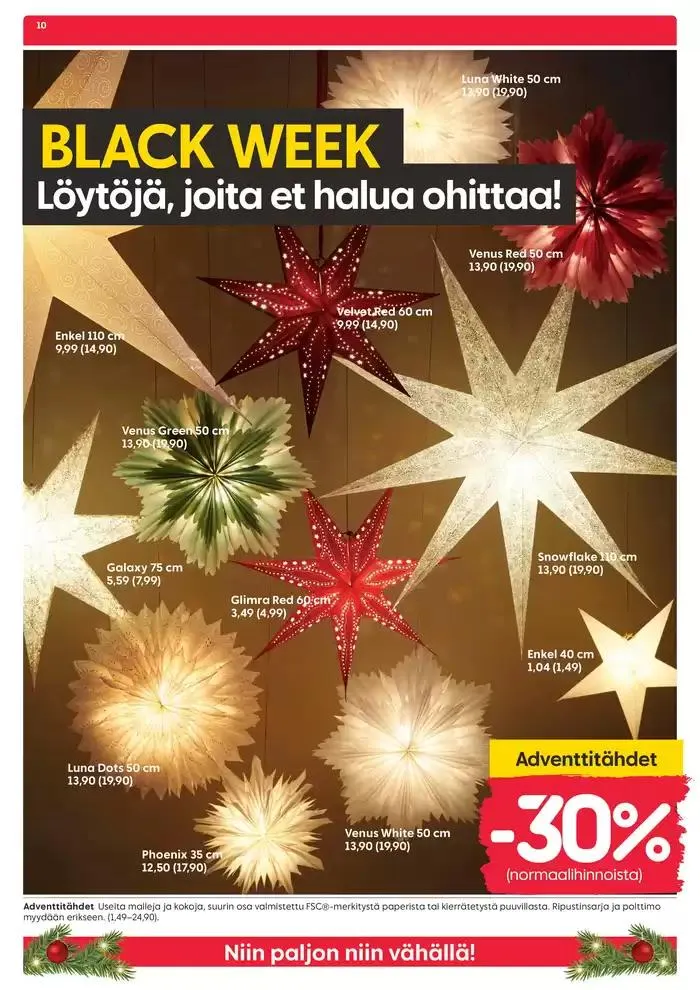 Black week voimassa alkaen 26. marraskuuta - 1. joulukuuta 2024 - Tarjouslehti sivu 10