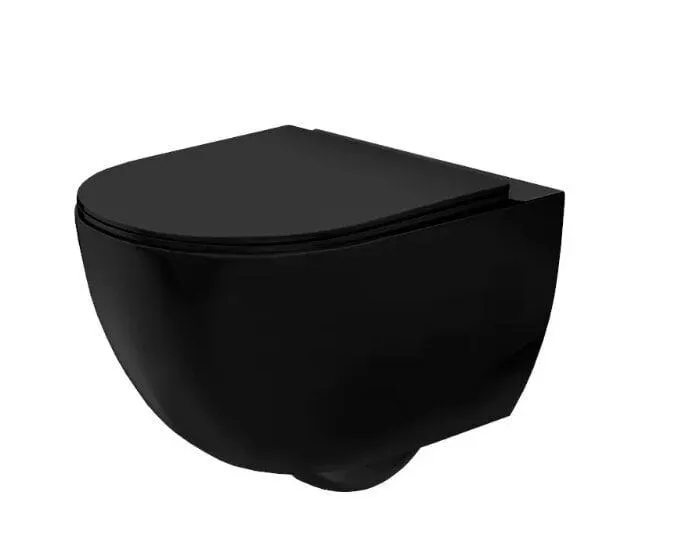 Rea Carlo Mini reunaton litteä seinään kiinnitettävä wc-kulho Mattamusta