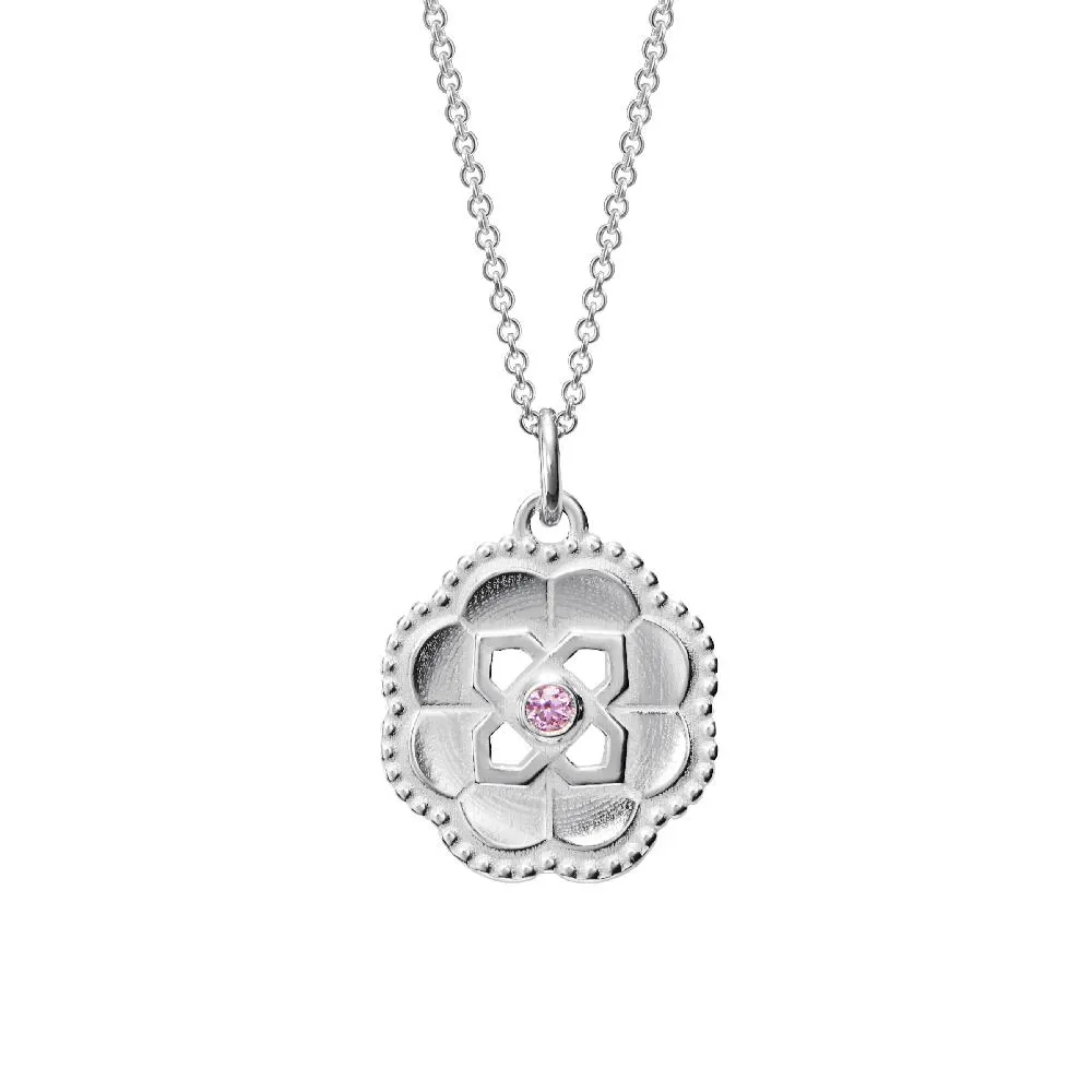 Kalevala Roosa nauha Osmansolmu kaulakoru, hopea, pinkki zirkonia