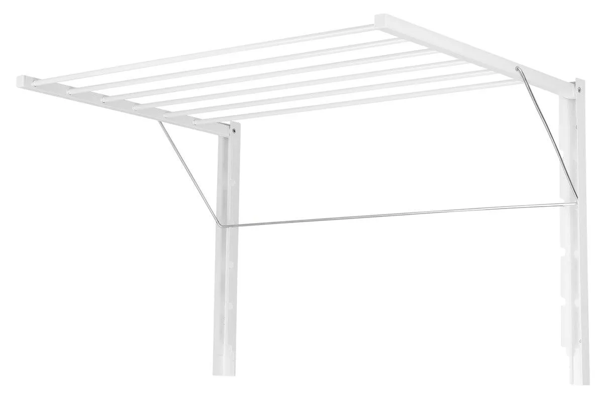 Pyykkiteline seinälle, kokoontaitettava ja valkoinen, 4,5 m