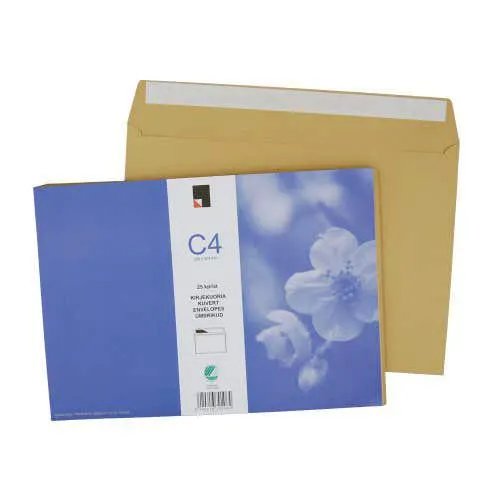 Kirjekuori C4 25kpl ruskea 229x324mm