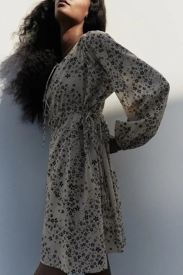 Drawstring-detail dress