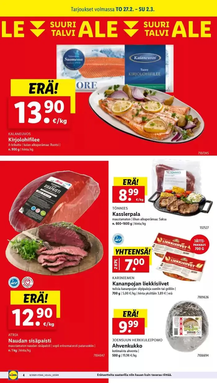 Mahtavia alennuksia valituista tuotteista voimassa alkaen 24. helmikuuta - 5. maaliskuuta 2025 - Tarjouslehti sivu 4