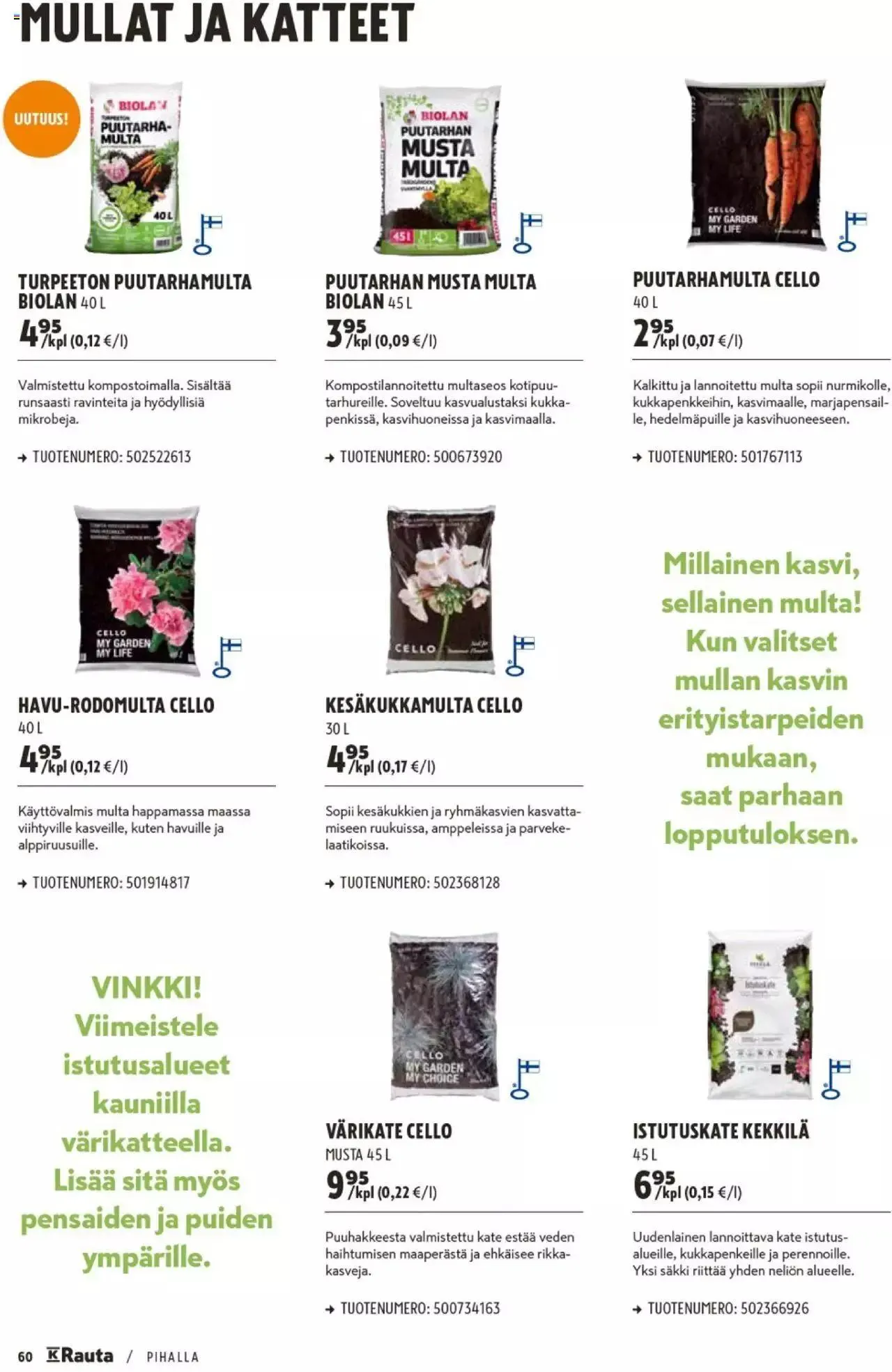 K-Rauta - Pihalla 2023 voimassa alkaen 27. maaliskuuta - 31. joulukuuta 2023 - Tarjouslehti sivu 60