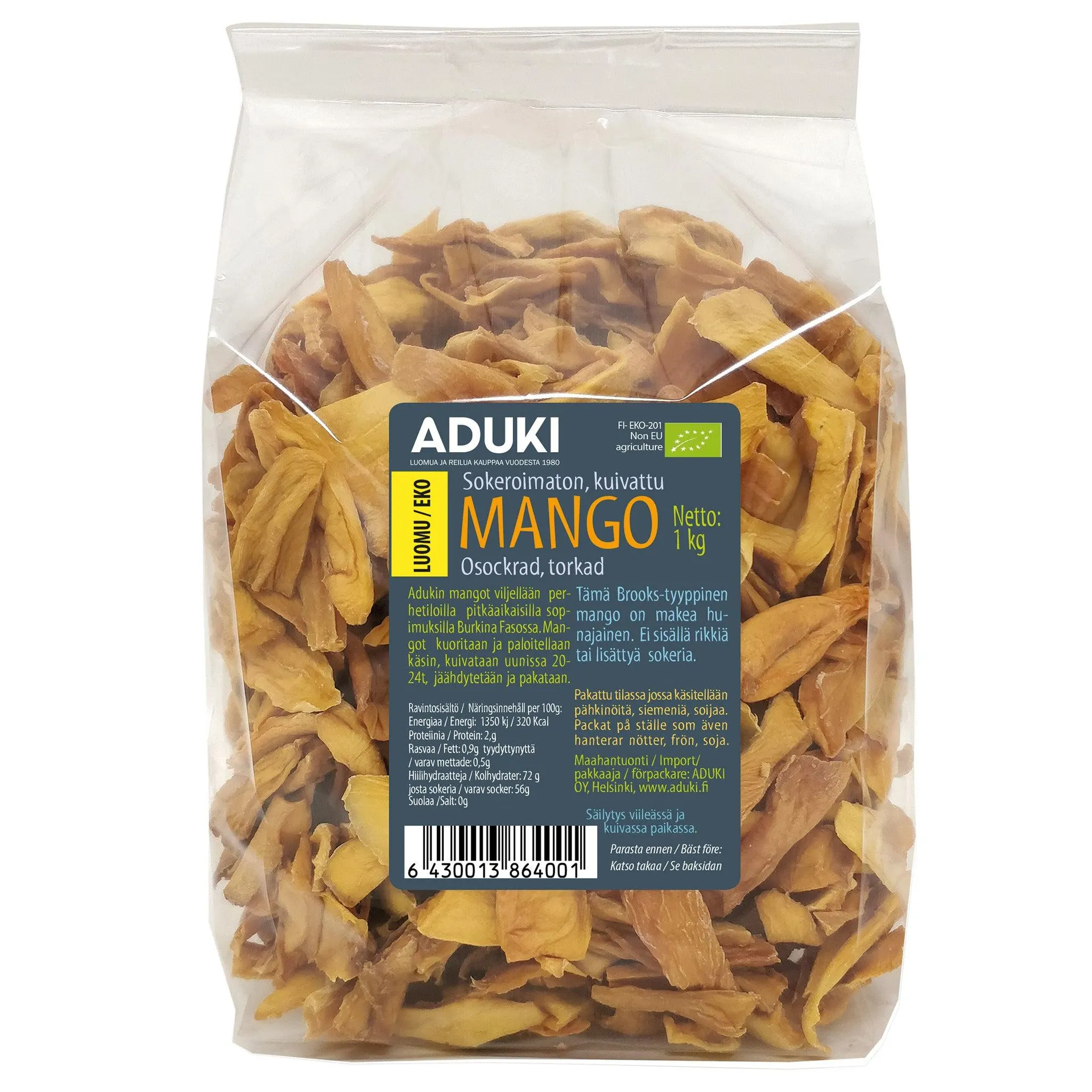 Kuivattu mango, luomu, 1 kg