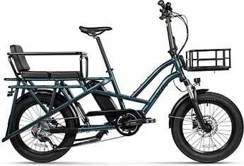 GZR Caricar-e -sähköpyörä etutelineellä ja lastenkuljetussarjalla