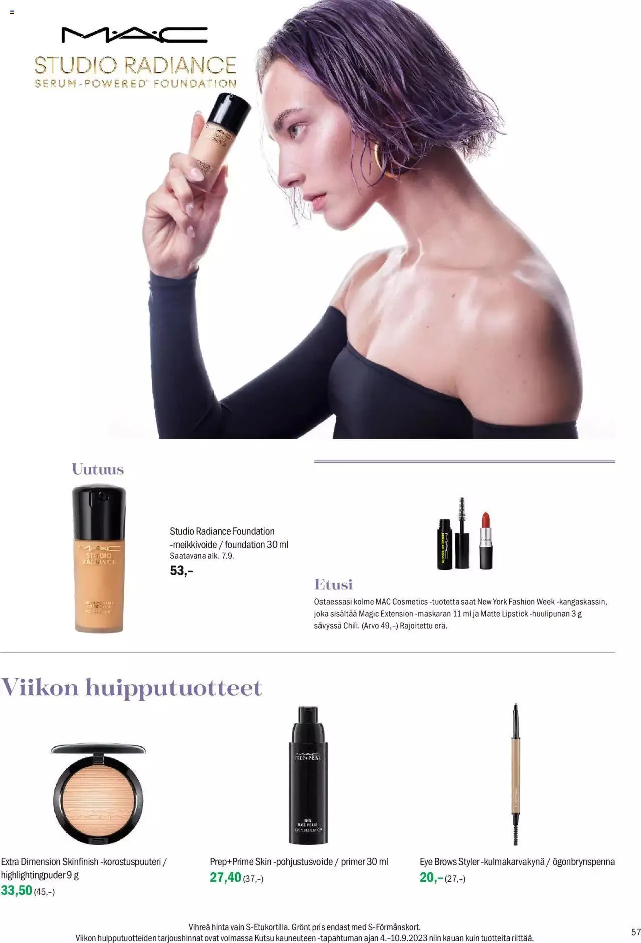 Sokos tarjoukset voimassa alkaen 4. syyskuuta - 8. lokakuuta 2023 - Tarjouslehti sivu 57