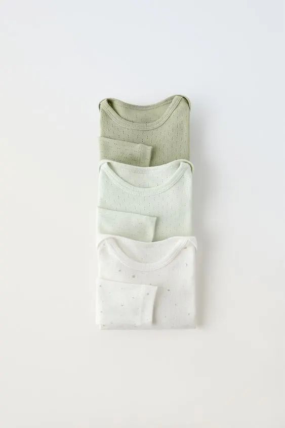 6 MONTHS - 3 YEARS/ 3-PACK SMALL OPENWORK BODYSUITS