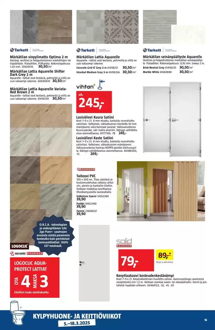Bauhaus tarjoukset voimassa alkaen 6. maaliskuuta - 18. maaliskuuta 2025 - Tarjouslehti sivu 16
