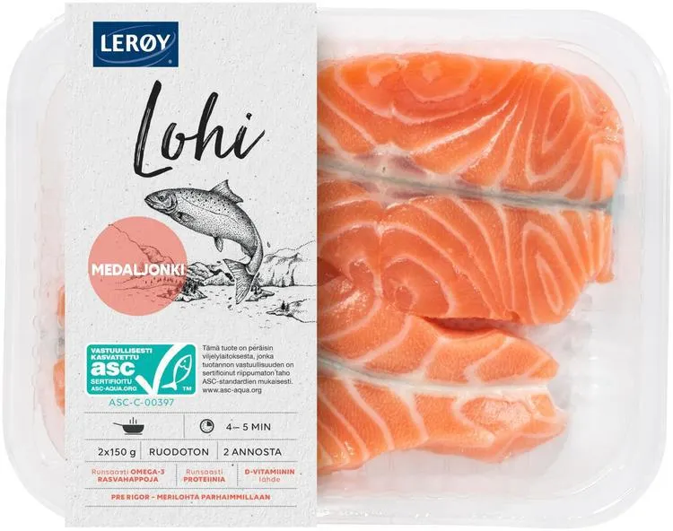 Lerøy lohimedaljonki ASC 2x150g