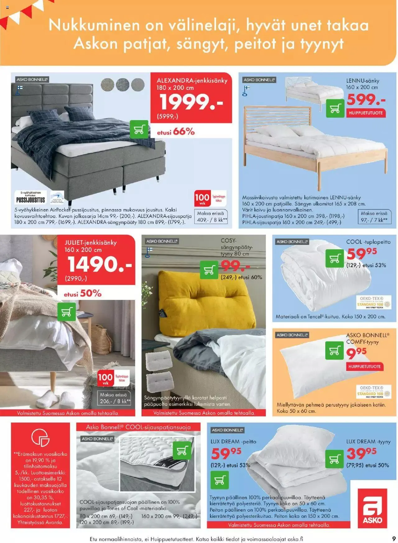 Asko tarjoukset voimassa alkaen 29. syyskuuta - 31. joulukuuta 2023 - Tarjouslehti sivu 9