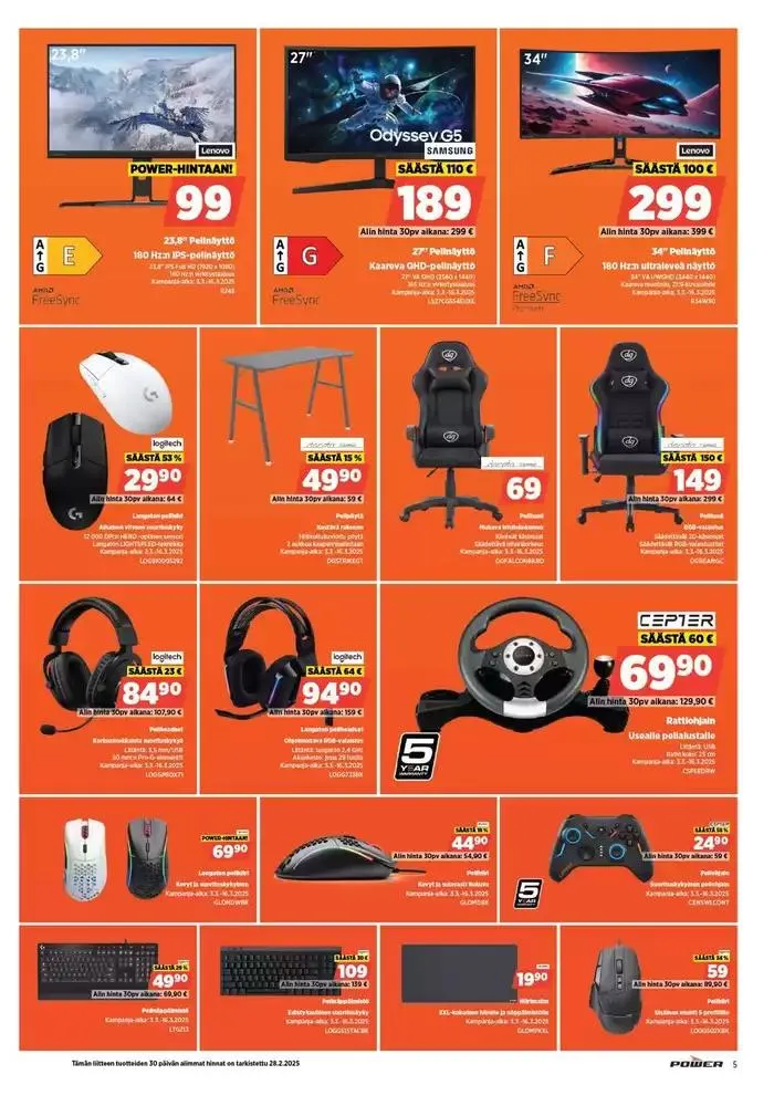 Power tarjoukset voimassa alkaen 30. joulukuuta - 16. maaliskuuta 2025 - Tarjouslehti sivu 5