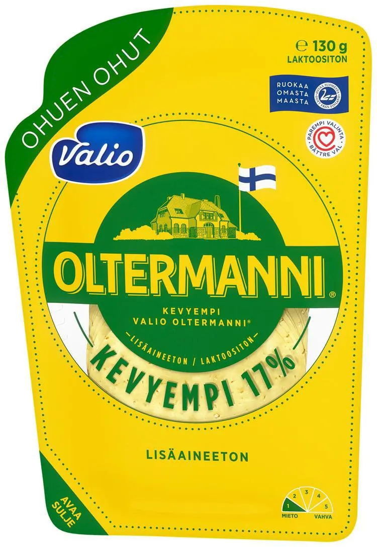 Valio Oltermanni® 17 % ohuen ohut e130 g viipale