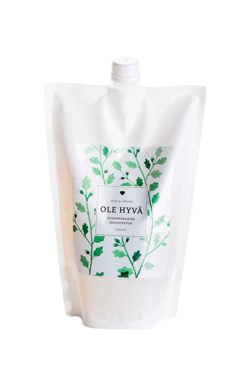 Pyykinpesuaine, hajusteeton, täyttöpussi, 1200 ml