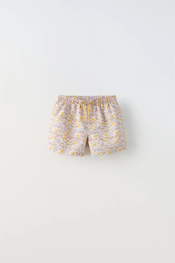 6-14 YEARS/ FLORAL PRINT SWIM SHORTS