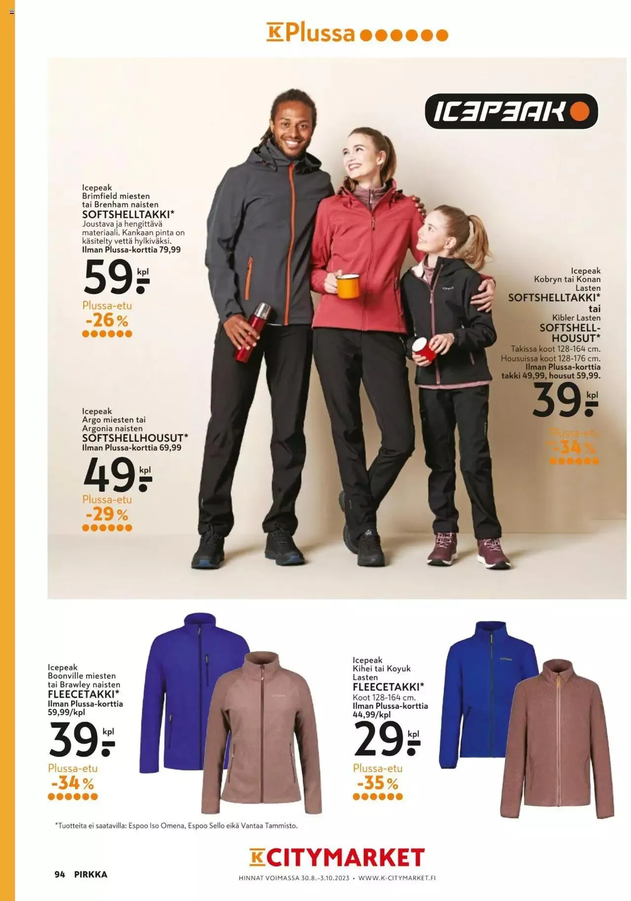 K-Market tarjoukset Pirkka 9/2023 voimassa alkaen 30. elokuuta - 3. lokakuuta 2023 - Tarjouslehti sivu 94