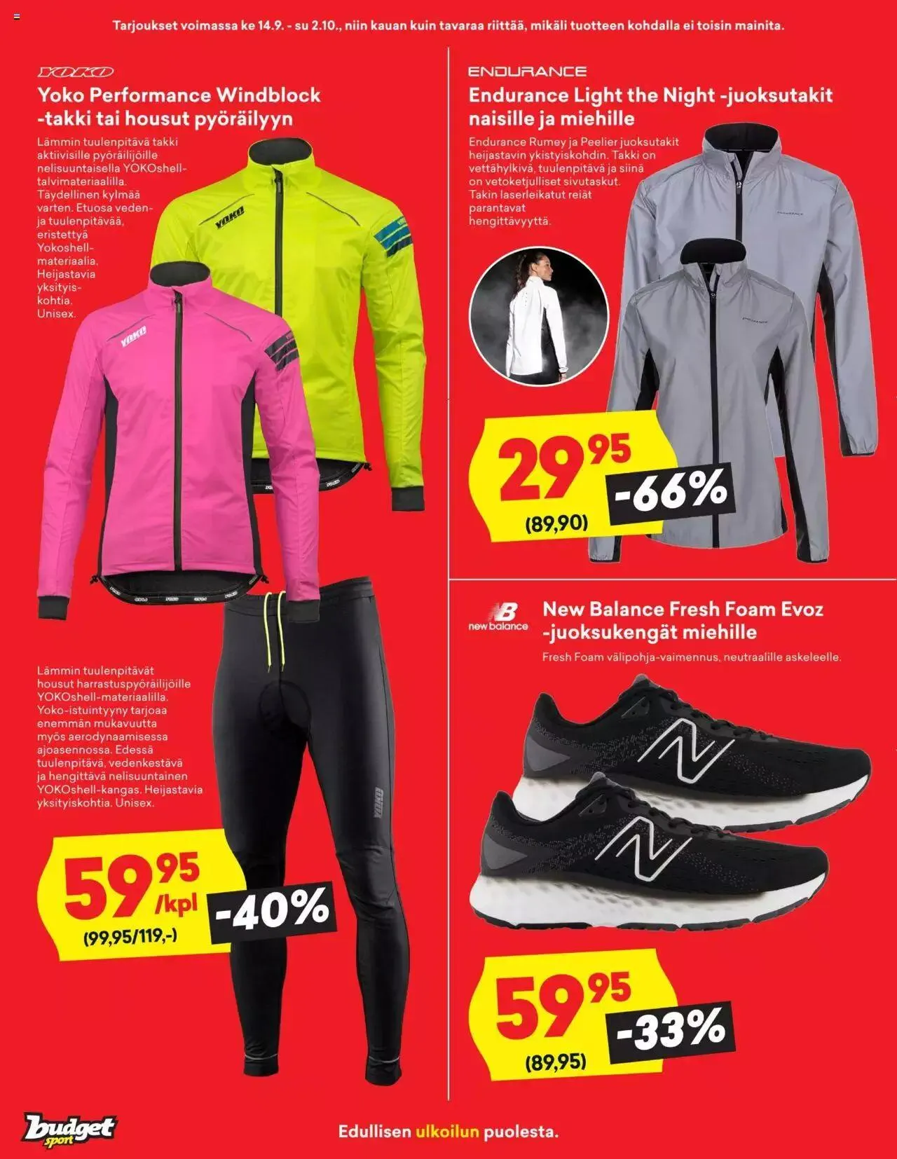 Budget Sport tarjoukset voimassa alkaen 14. syyskuuta - 2. lokakuuta 2023 - Tarjouslehti sivu 6