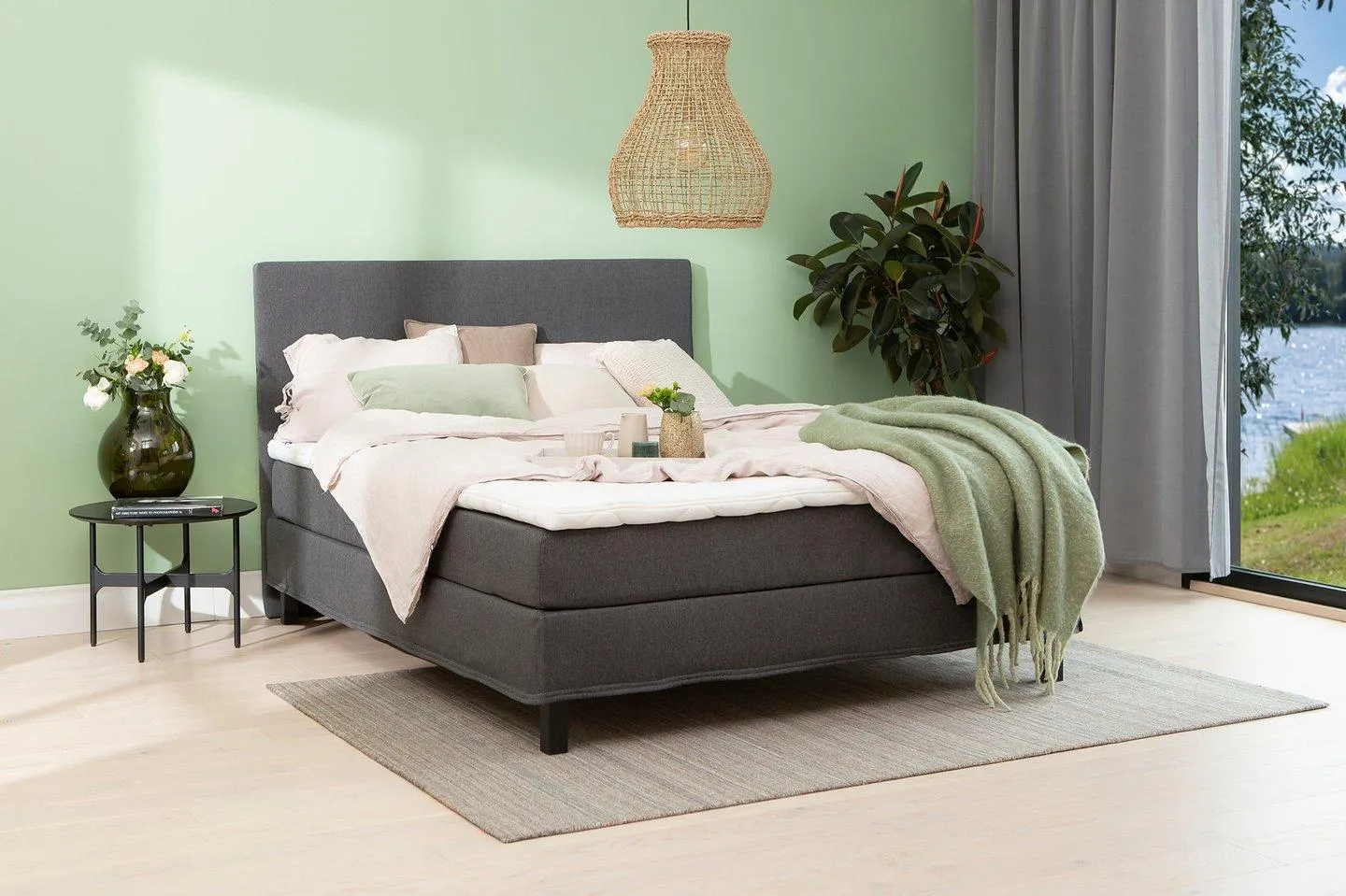 jenkkisänky 160x200 (bonnel), antrasiitti