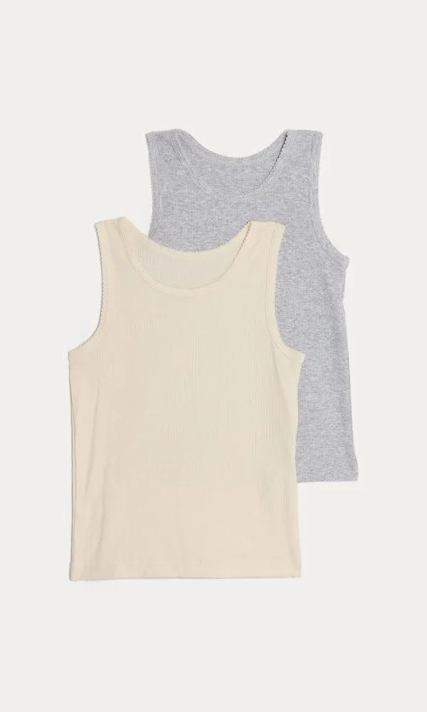 2-pack puuvillainen singlet -toppi