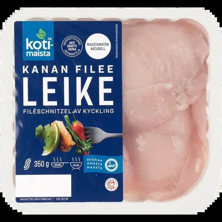 Kotimaista Maustamaton Kanan Fileeleike 350g