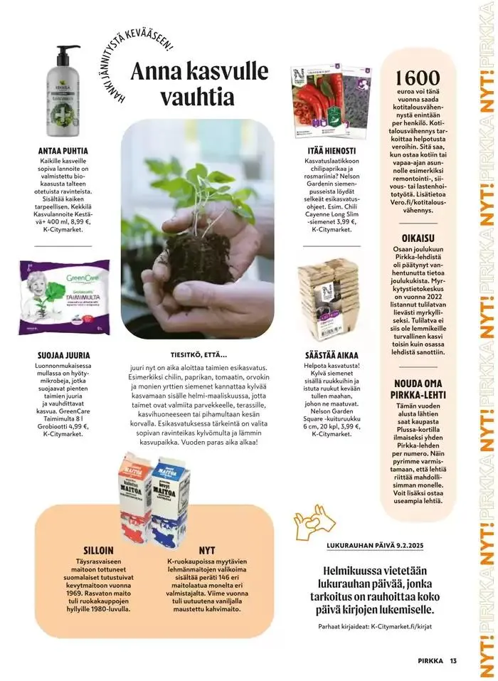 Pirkka 1/2025 voimassa alkaen 5. helmikuuta - 19. helmikuuta 2025 - Tarjouslehti sivu 13