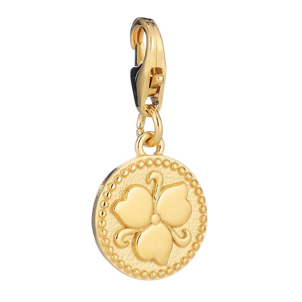 Lumoava Penny charm kullattu hopeariipus