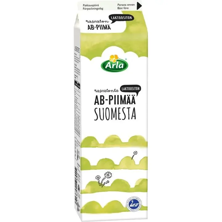 Arla Acidofilus-Bifidus piimä 1 L laktoositon rasvaton Suomi