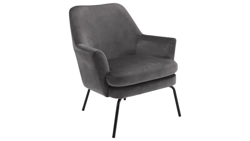 CHISA-nojatuoli Vic-kangas, tummanharmaa/musta