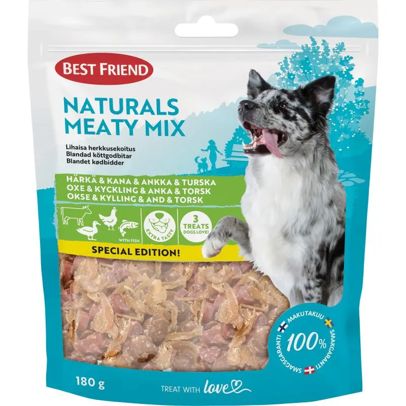 Koiran herkkusekoitus Best Friend Naturals 180 g lihaisa