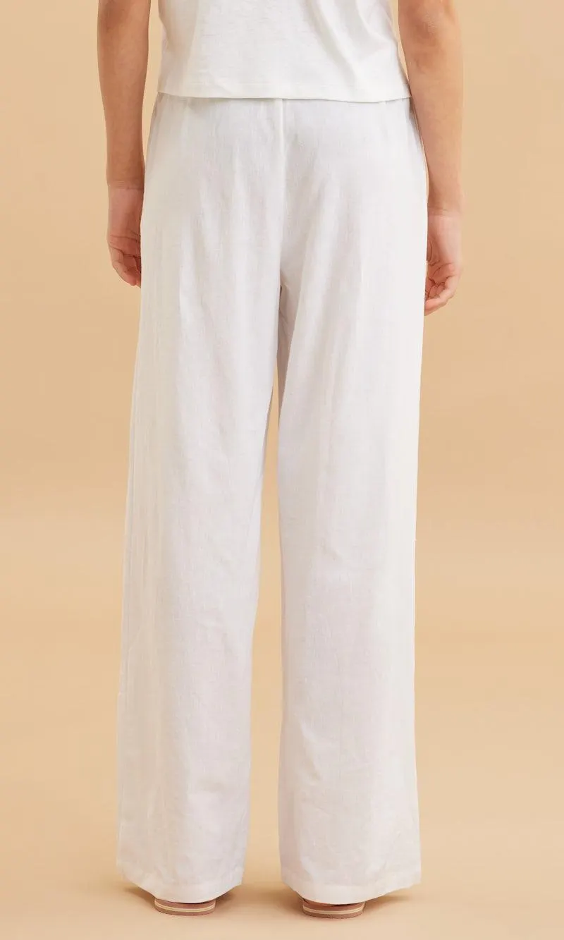 Housut pellavasekoitetta