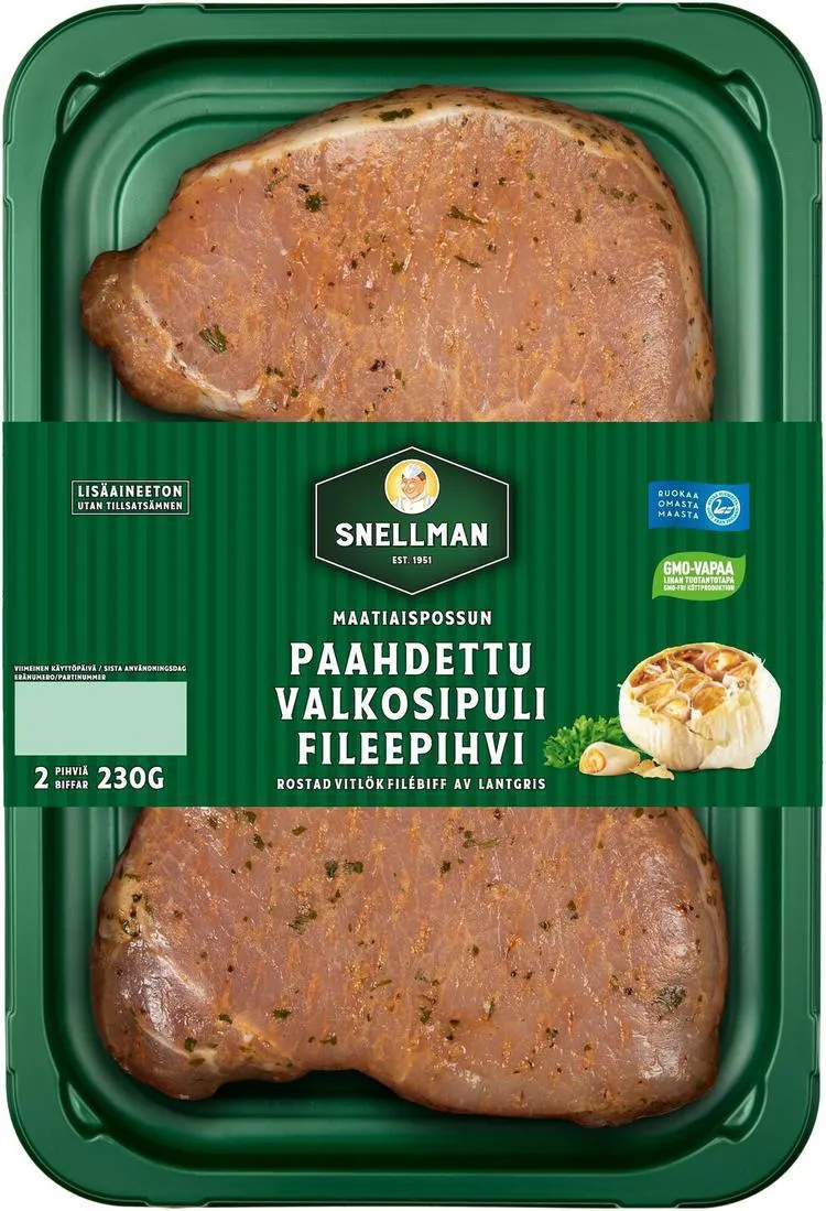 Snellman Maatiaispossun paahdettu valkosipuli fileepihvi 2 kpl 230g
