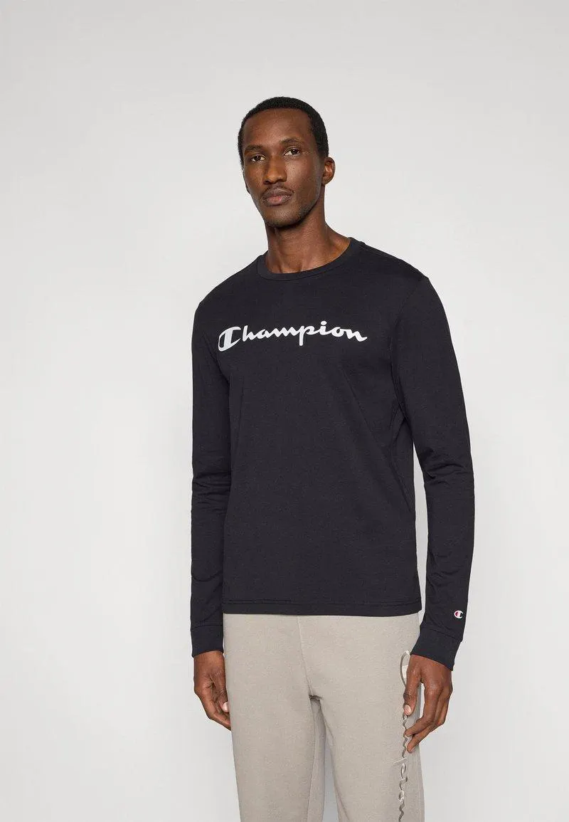 BASICS LONG SLEEVE LARGE LOGO - Pitkähihainen paita - black