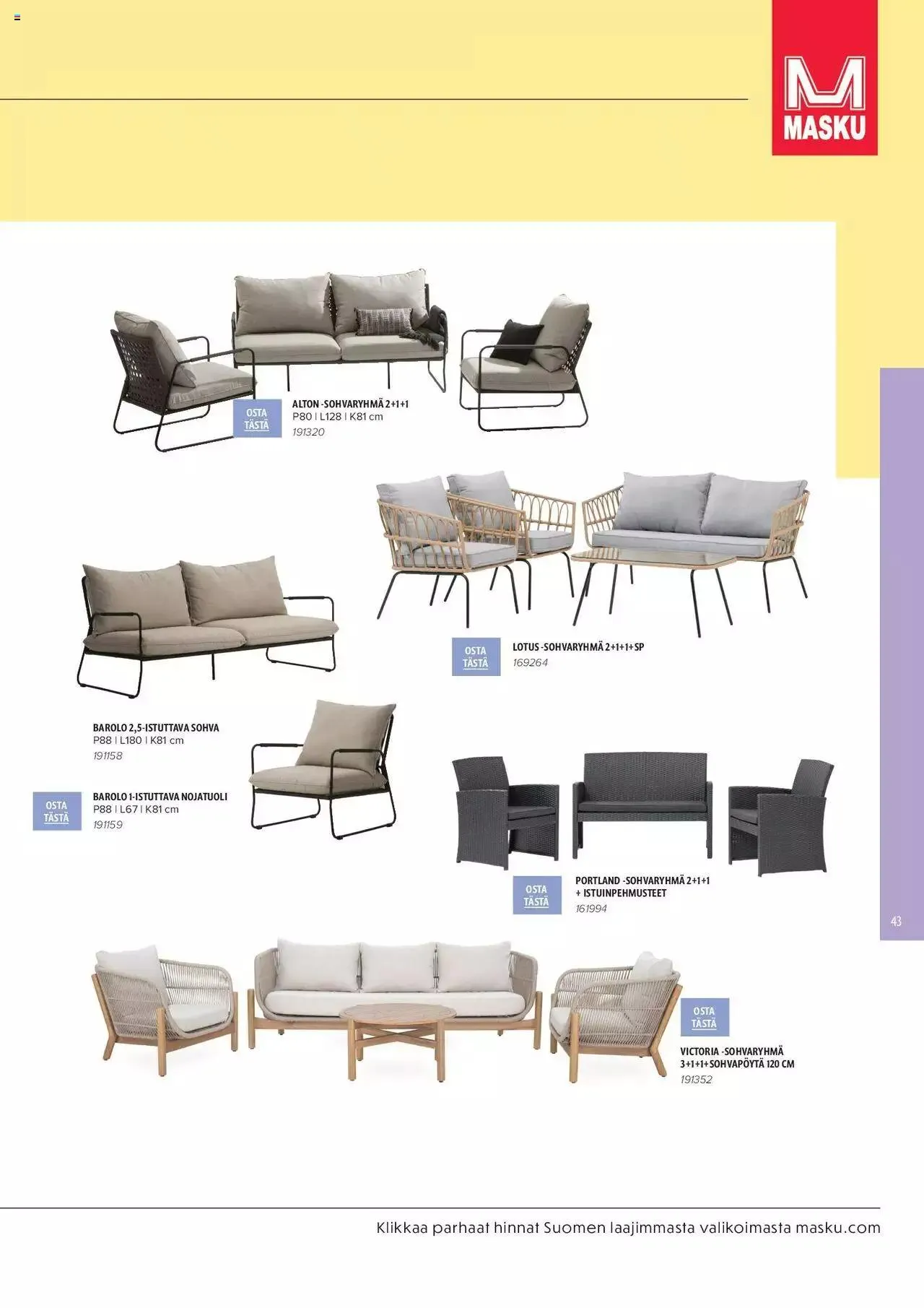 Masku tarjoukset - KESÄ 2024 voimassa alkaen 1. huhtikuuta - 31. joulukuuta 2024 - Tarjouslehti sivu 43