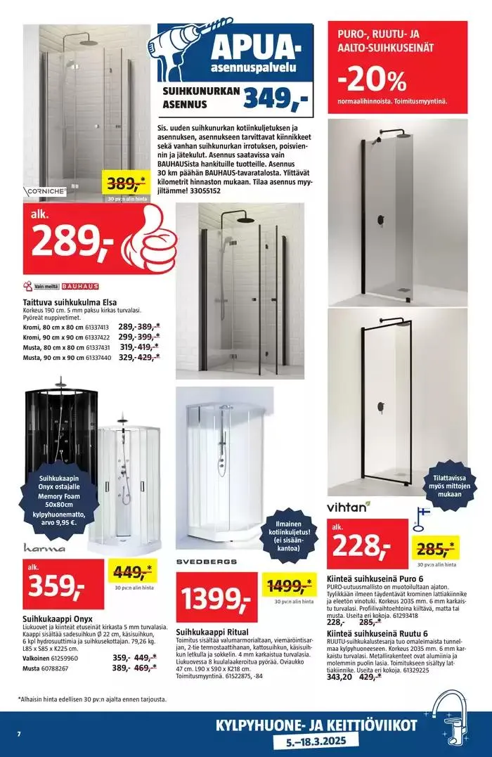 Bauhaus tarjoukset voimassa alkaen 6. maaliskuuta - 18. maaliskuuta 2025 - Tarjouslehti sivu 7
