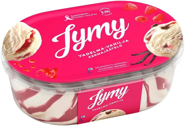 Jymy Vadelma-Vanilja kermajäätelö 900ml