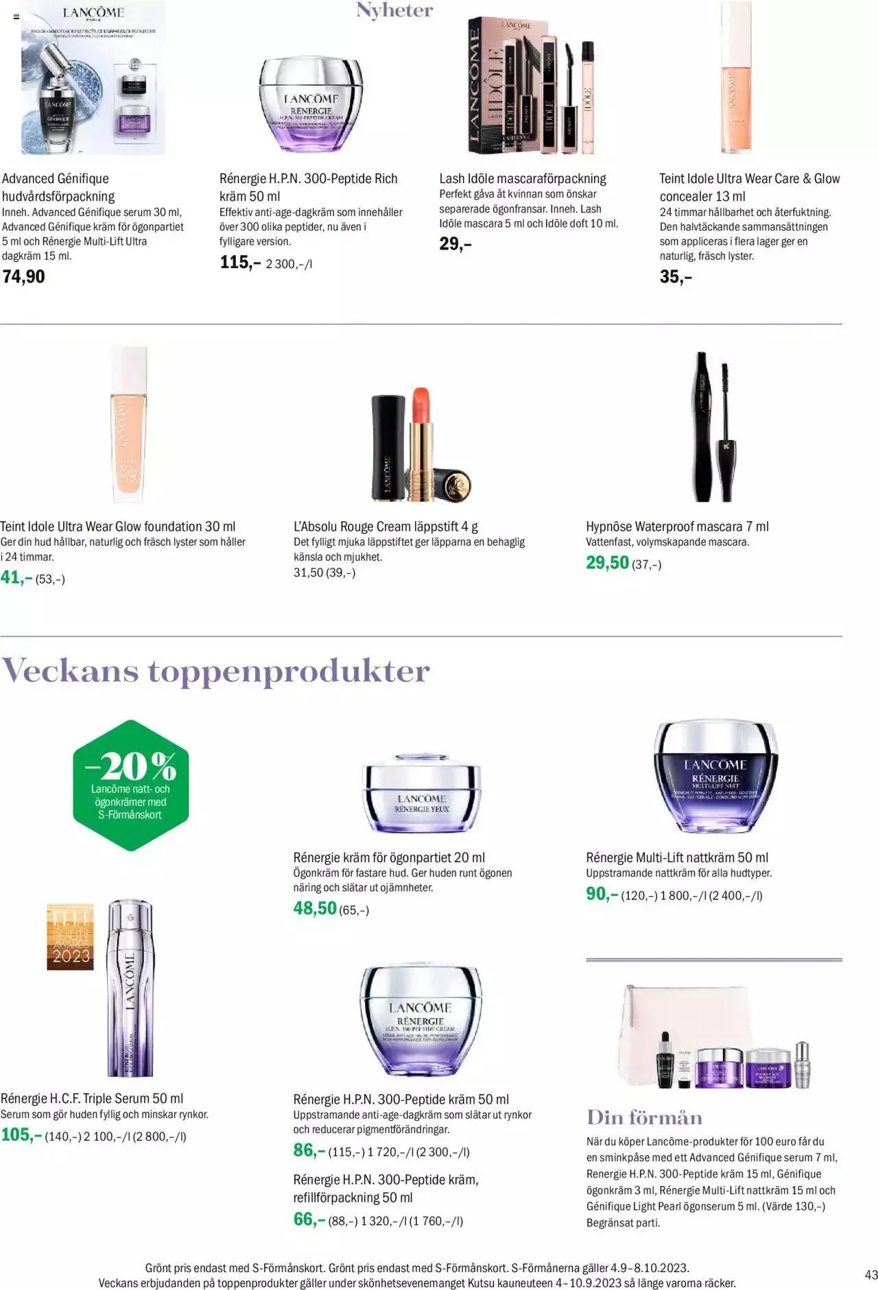 Sokos - Sokos kuvasto ruotsi syyskuu 2023 voimassa alkaen 4. syyskuuta - 8. lokakuuta 2023 - Tarjouslehti sivu 43