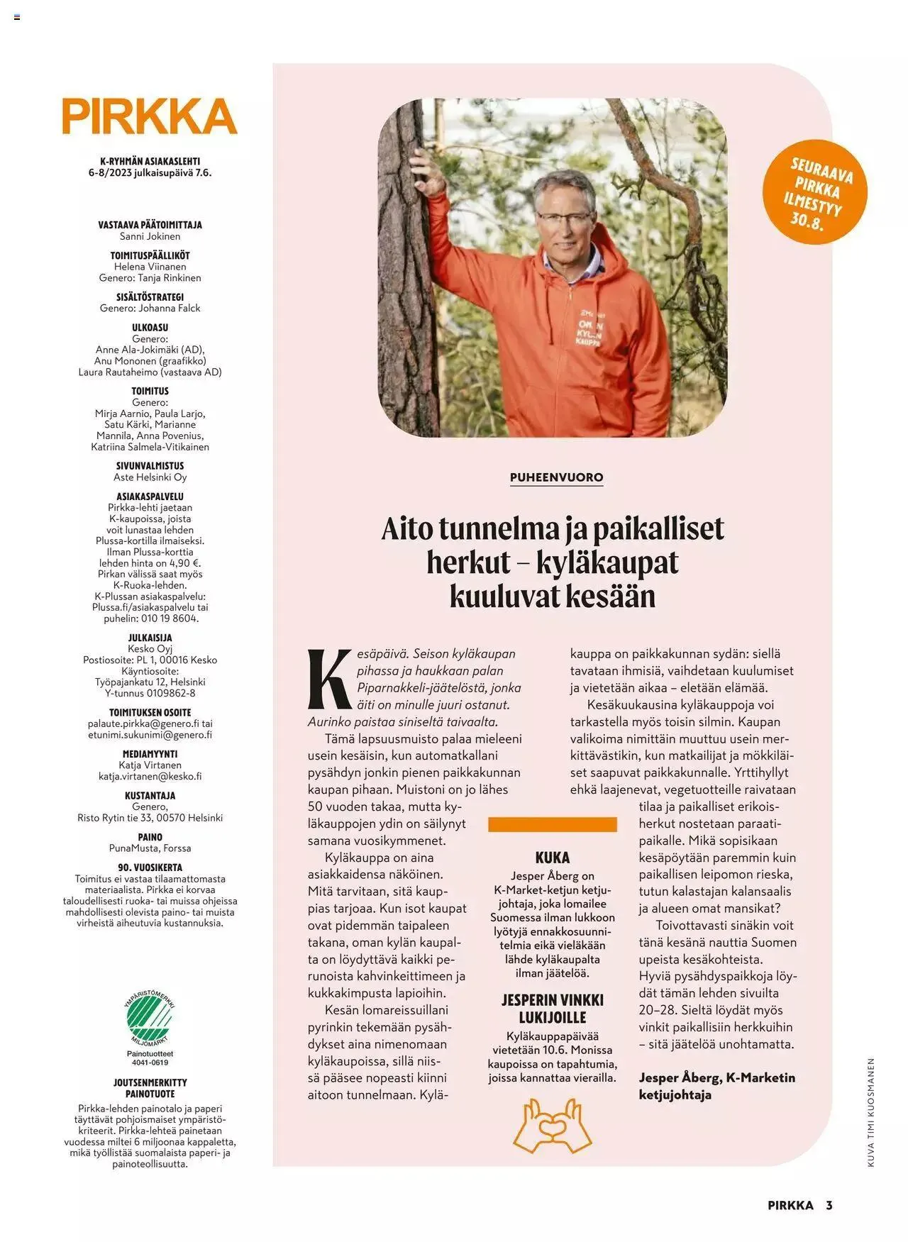 K-Market tarjoukset Pirkka 6–8/2023 voimassa alkaen 7. kesäkuuta - 29. elokuuta 2023 - Tarjouslehti sivu 3