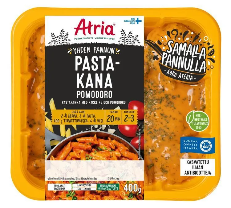 Atria Yhden Pannun Pastakana Pomodoro 400g