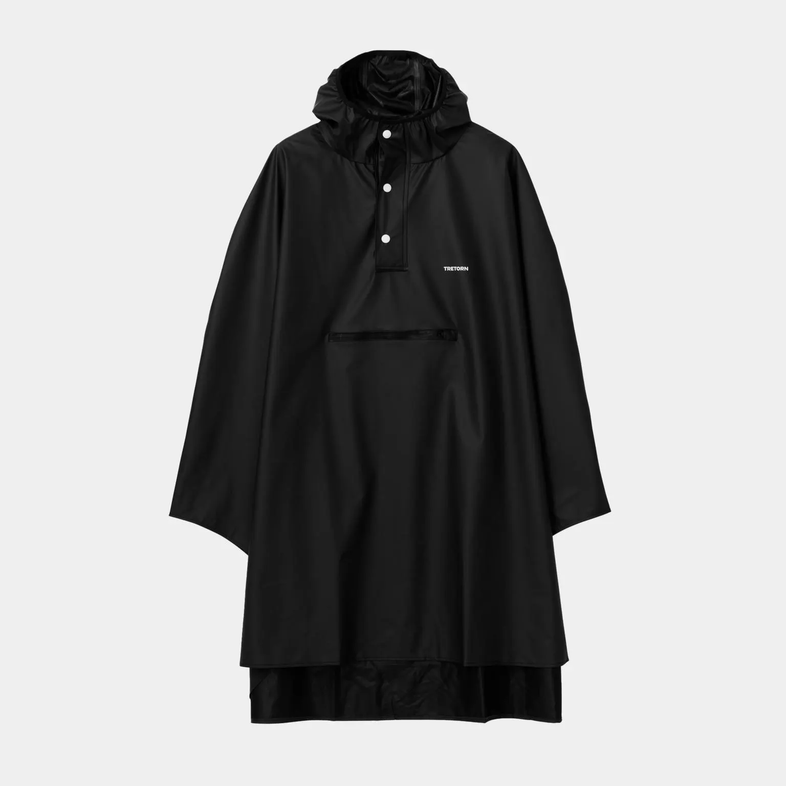 PU Light Rain Poncho, sadeponcho - Musta