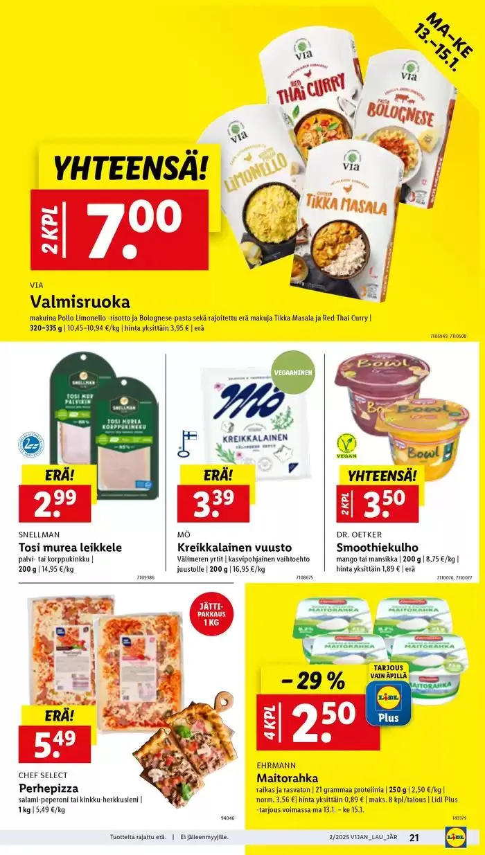 Tarjouksia tarjoushaukoille voimassa alkaen 6. tammikuuta - 15. tammikuuta 2025 - Tarjouslehti sivu 23