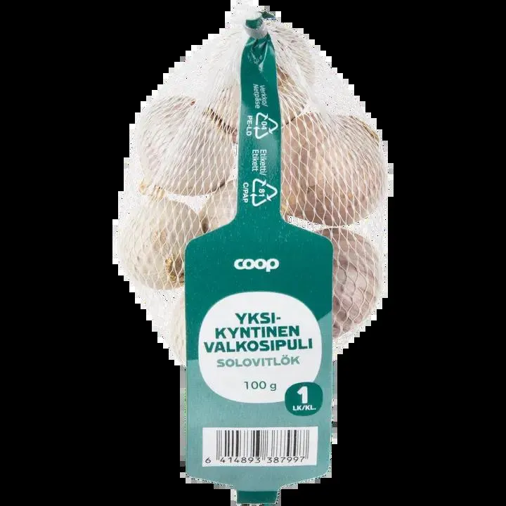Coop valkosipuli yksikyntinen 100g