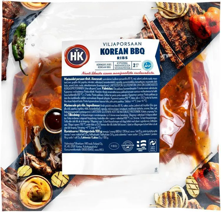 HK Viljaporsaan ribs Korean BBQ n.600g