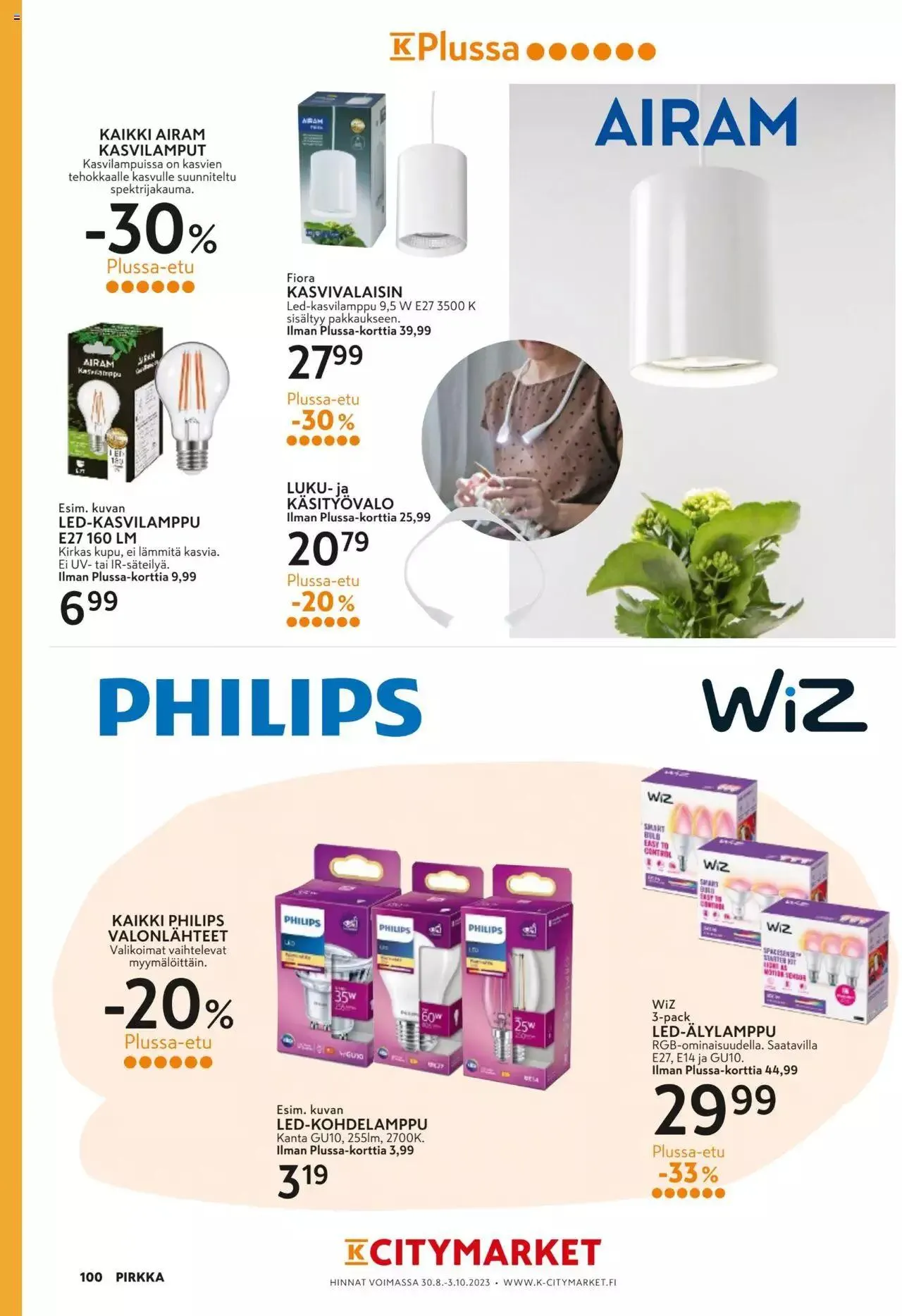 K-Market tarjoukset Pirkka 9/2023 voimassa alkaen 30. elokuuta - 3. lokakuuta 2023 - Tarjouslehti sivu 100