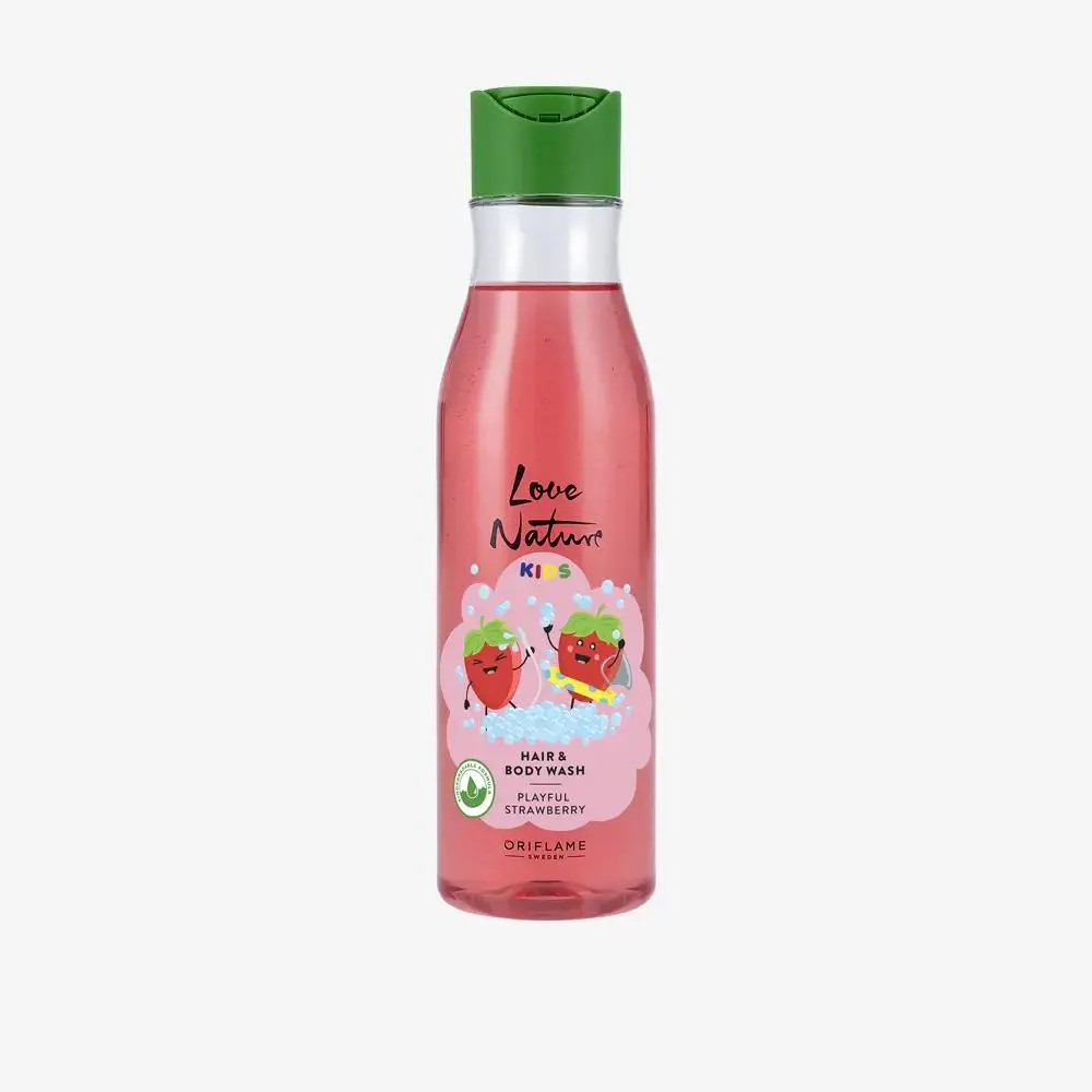 Love Nature Kids Playful Strawberry -hius- ja vartalopesuneste