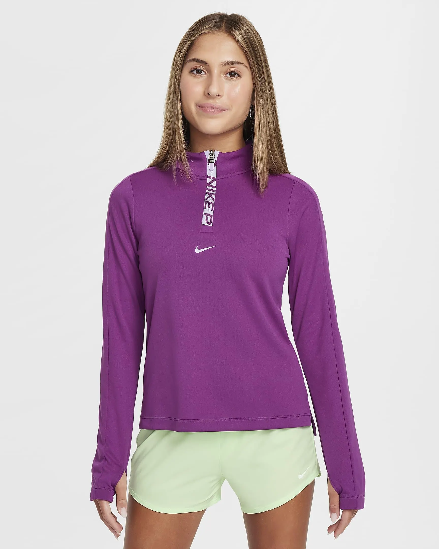 Girls' Dri-FIT Long-Sleeve 1/2-Zip Top