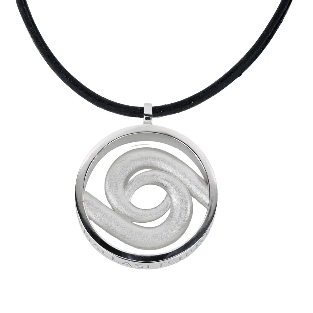 Lupaus hopeinen kaulakoru iso