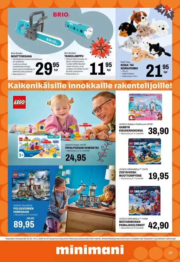 Minimani Yhtiöt Oy voimassa alkaen 20. marraskuuta - 4. joulukuuta 2024 - Tarjouslehti sivu 15