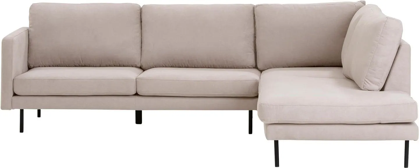 avokulmasohva (oikea), Soro 21 beige / mustat jalat