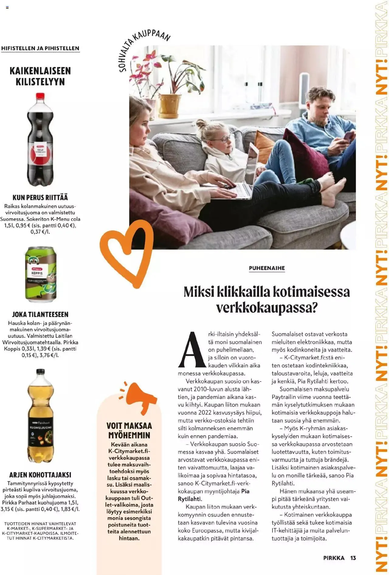 K-Market - Pirkka voimassa alkaen 27. maaliskuuta - 23. huhtikuuta 2024 - Tarjouslehti sivu 13